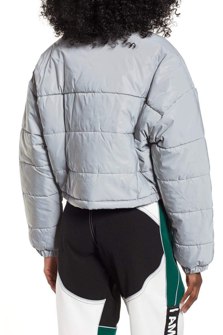 Hersilla Crop Puffer Coat, Alternate, color, SILVER