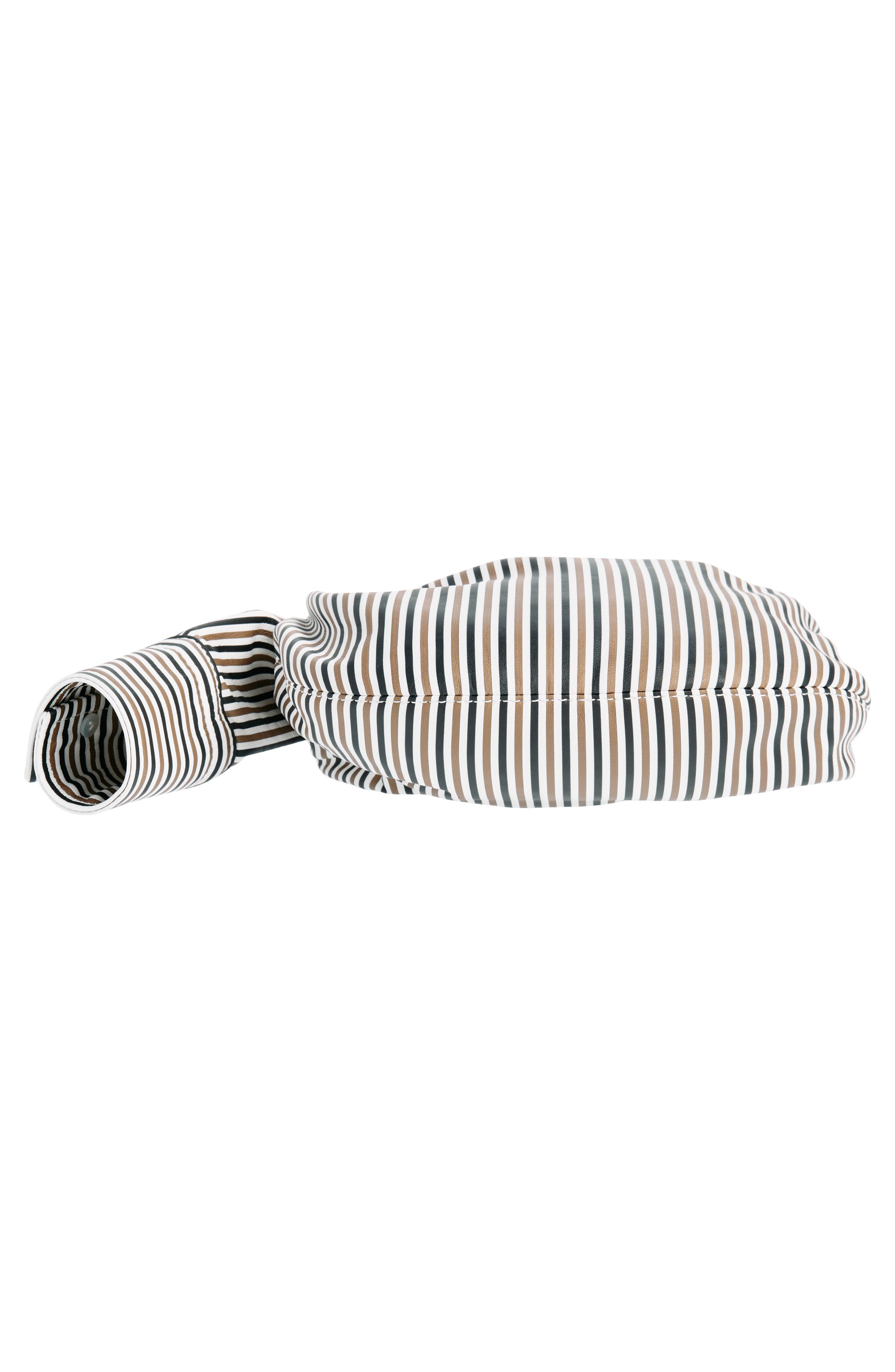 Mini Jodie Stripe Shirt Leather Top Handle Bag, Alternate, color, CAMEL/ BLACK/ BRASS