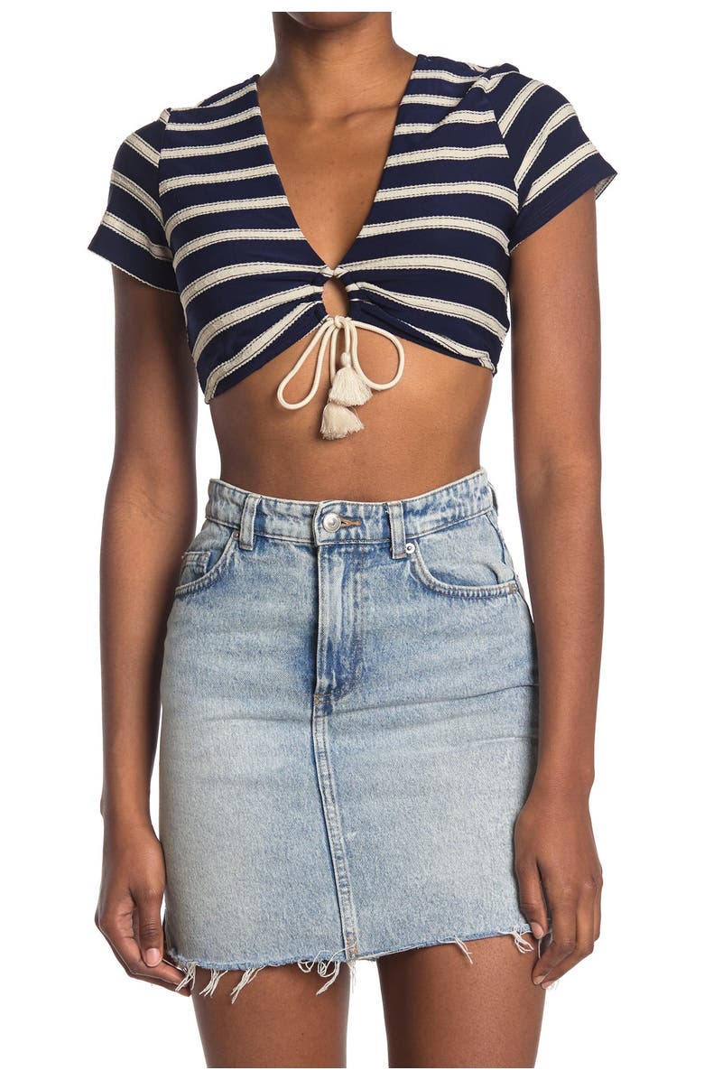 Robin Piccone Abi Tie Front Bikini Top, Main, color,