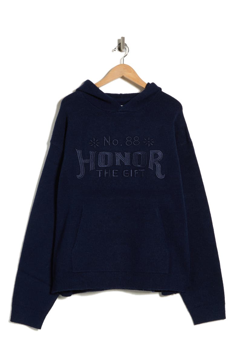 HONOR THE GIFT Art Knit Hoodie, Main, color, Navy