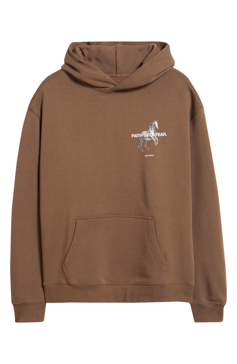 SANTO STUDIO Faith Over Fear Cotton Graphic Hoodie, Alternate, color,