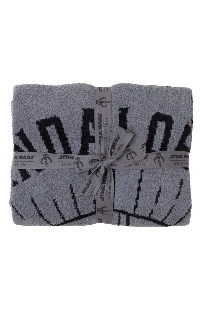 Barefoot Dreams<sup>®</sup> x Star Wars<sup>™</sup> CozyChic<sup>™</sup> Mandalorian Throw Blanket, Alternate, color, Graphite/ Carbon