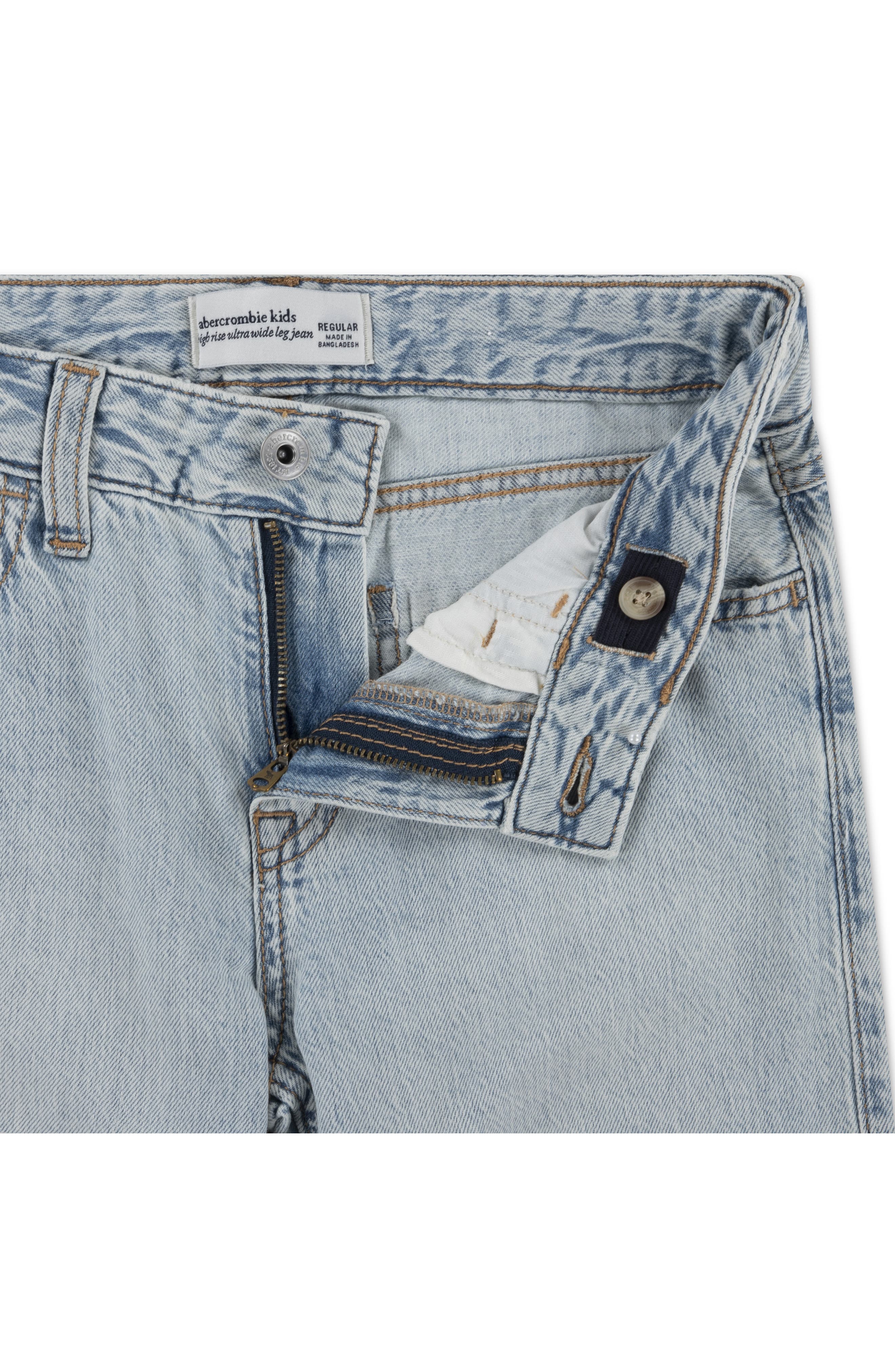 abercrombie kids Kids' Ripped Wide Leg Jeans — фото 4