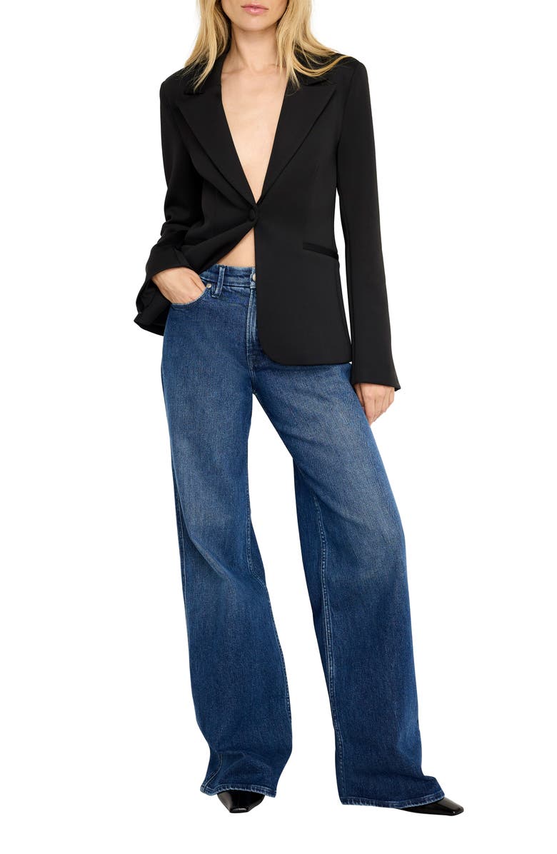 Good American Good Skate High Waist Wide Leg Jeans, Alternate, color, Bblue83