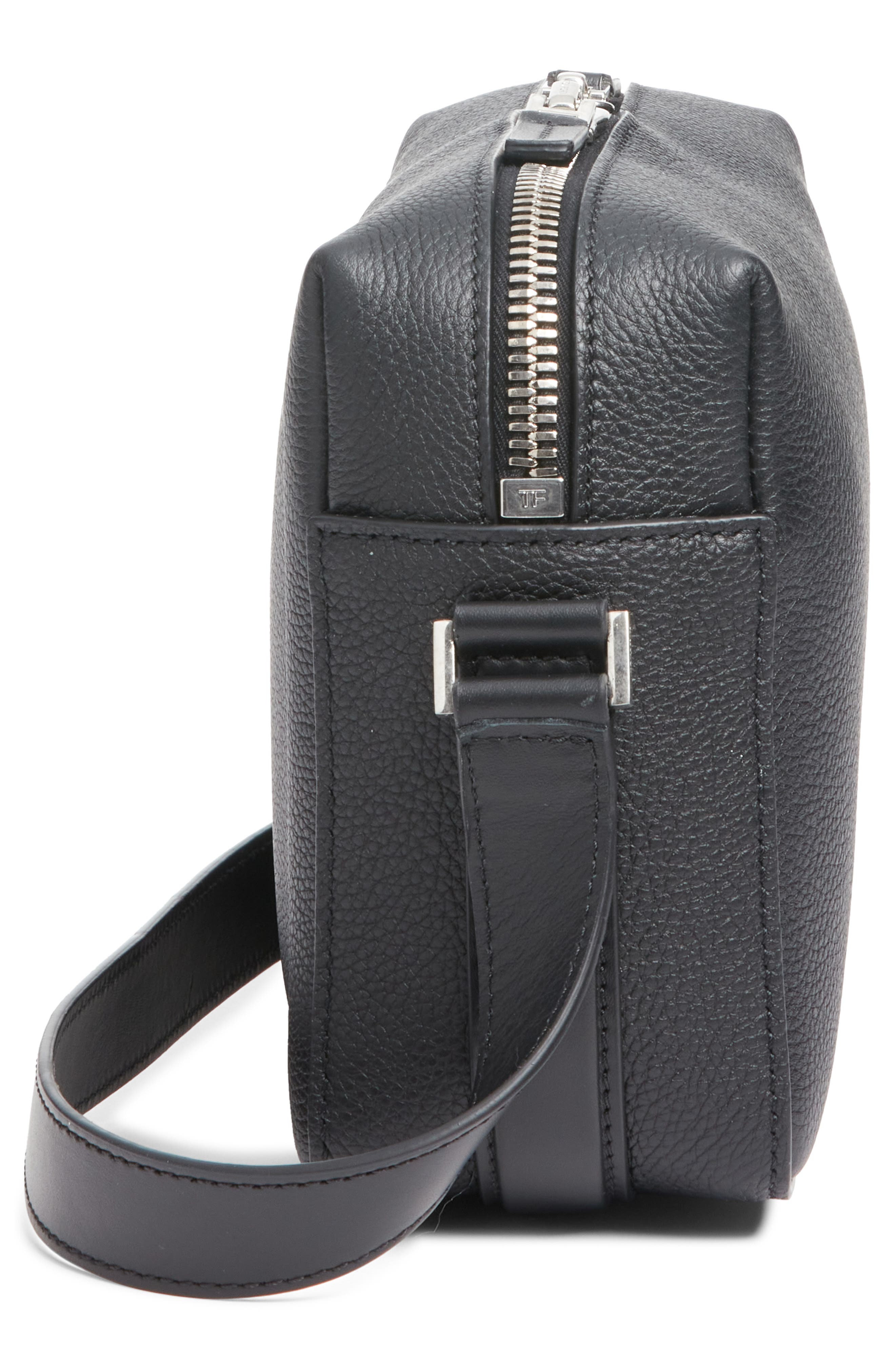 TOM FORD Soft Grain Leather Shoulder Bag, Alternate, color, Naa Black