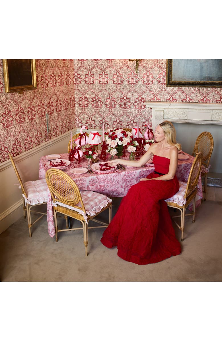 Mrs. Alice Pink & Red Laurel Napkins, Alternate, color, Pink