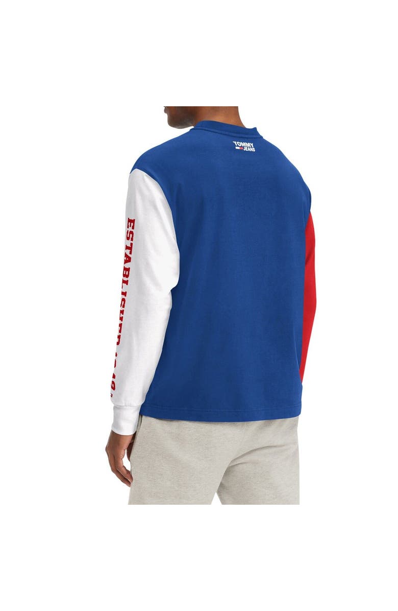 TOMMY JEANS Men's Tommy Jeans Royal Philadelphia 76ers Richie Color Block Long Sleeve T-Shirt, Alternate, color, Royal