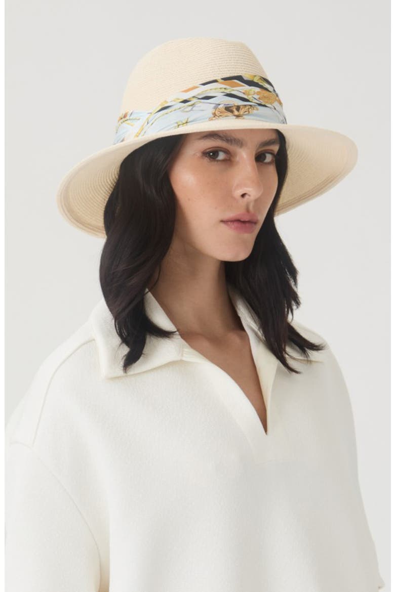 Courtney Straw Fedora, Alternate, color, IVORY
