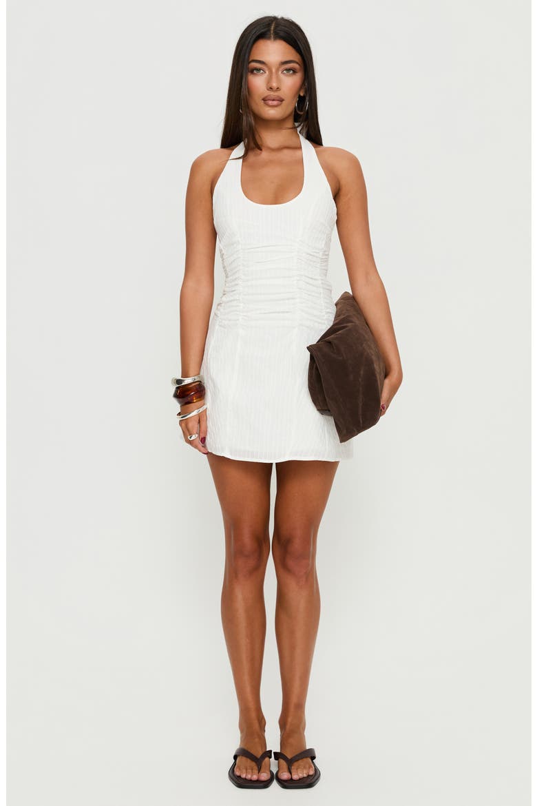 Silver Springs Cotton Halter Minidress, Alternate, color, WHITE
