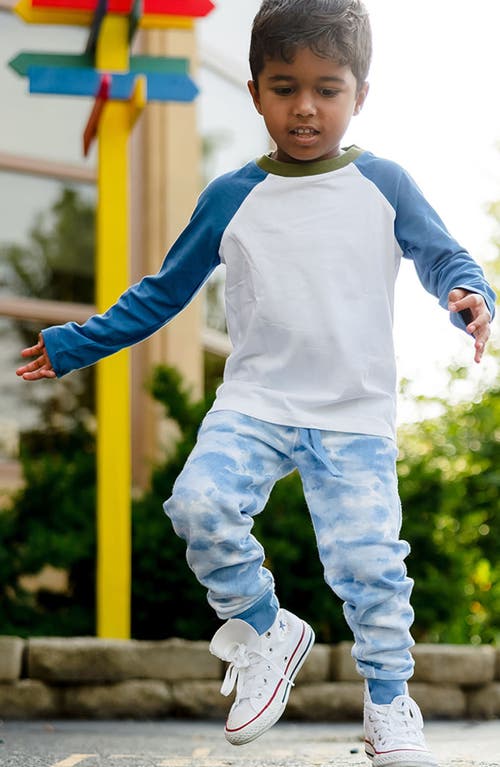 Mightly Organic Cotton Fleece Pocket Joggers In Blue