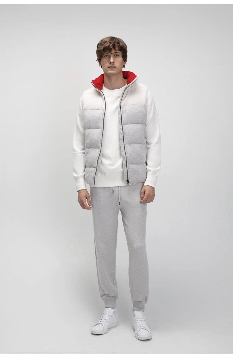 NAKED CASHMERE Jordin Ski Naked Puffer Vest, Main, color, Alabaster/Storm Grey