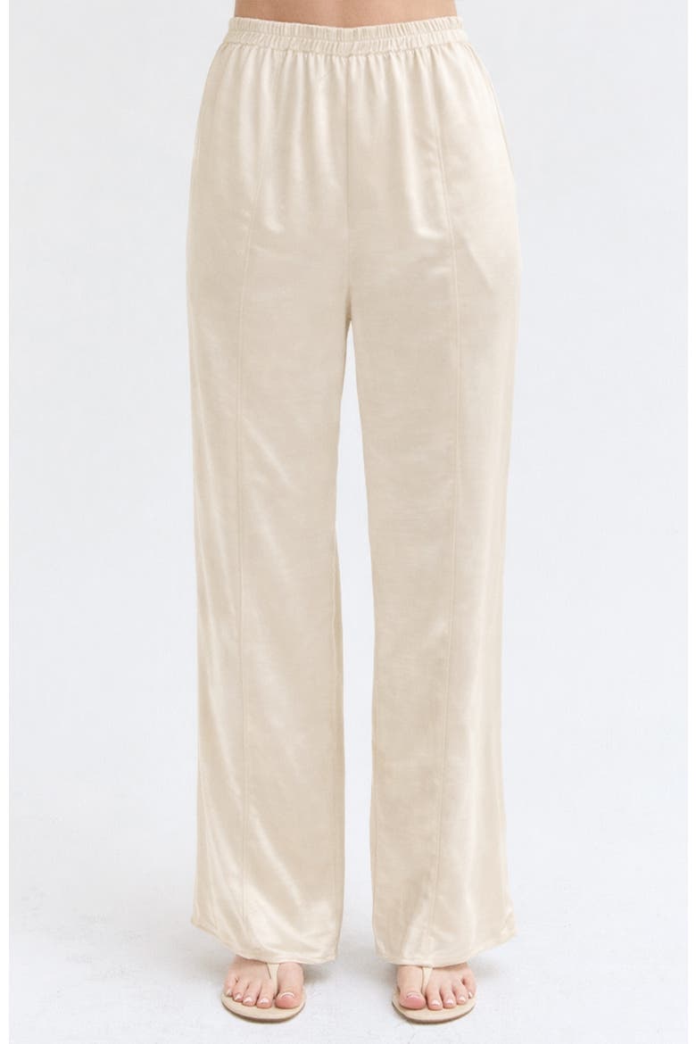 Satin Pull On Pants, Main, color, Champagne