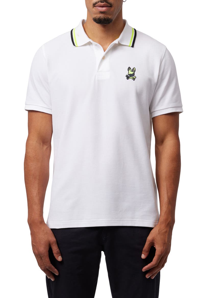 Plano Tipped Cotton Piqué Polo, Main, color, WHITE