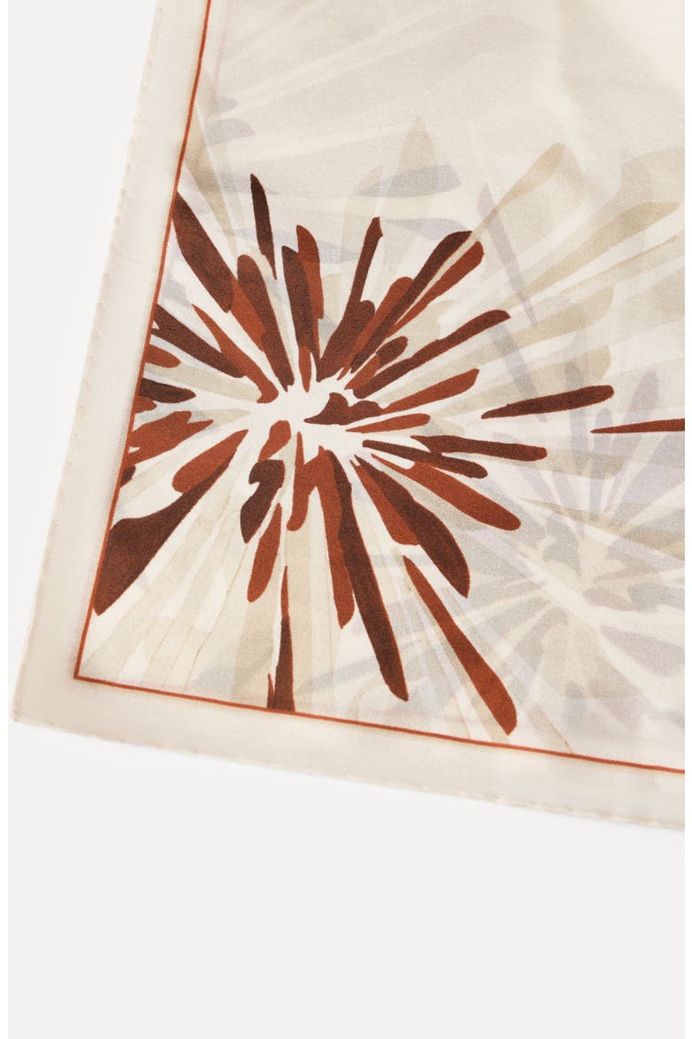 Bloom print pongee foulard, Alternate, color, Beige