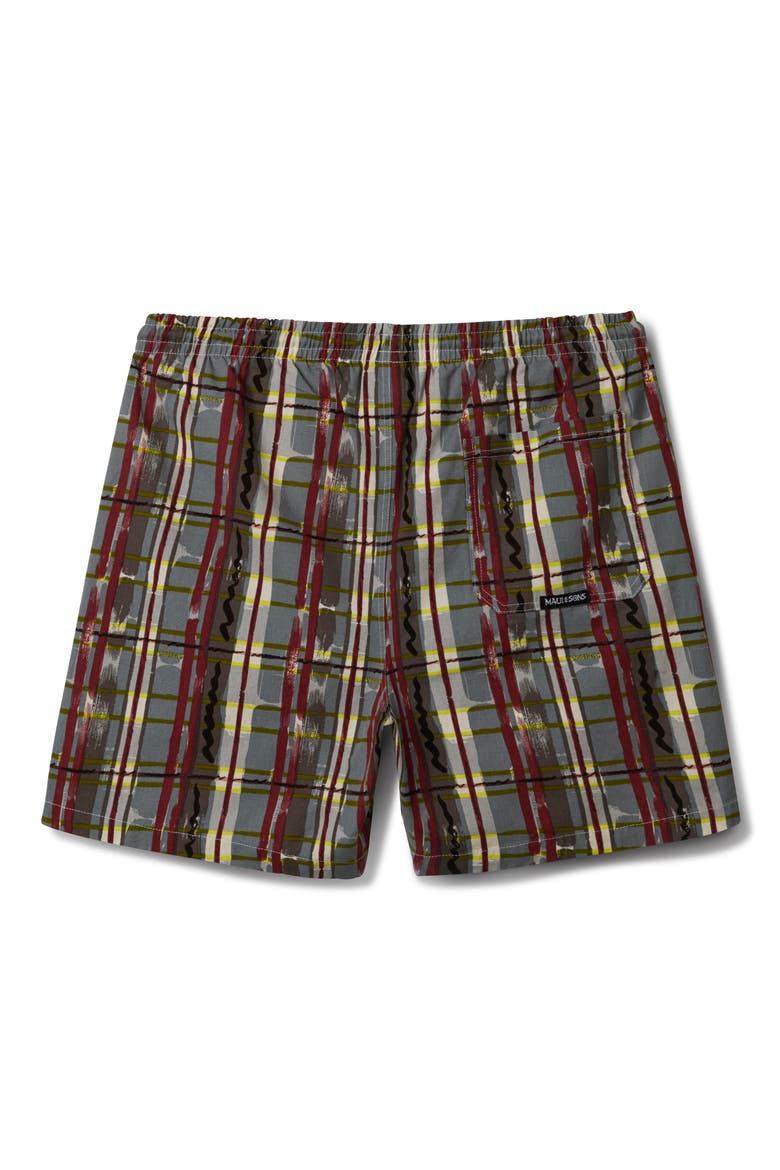 Ember Plaid Jam Cotton Drawstring Shorts, Alternate, color, GREY