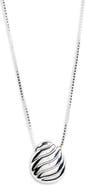 Argento Vivo Sterling Silver Textured Oval Pendant Necklace