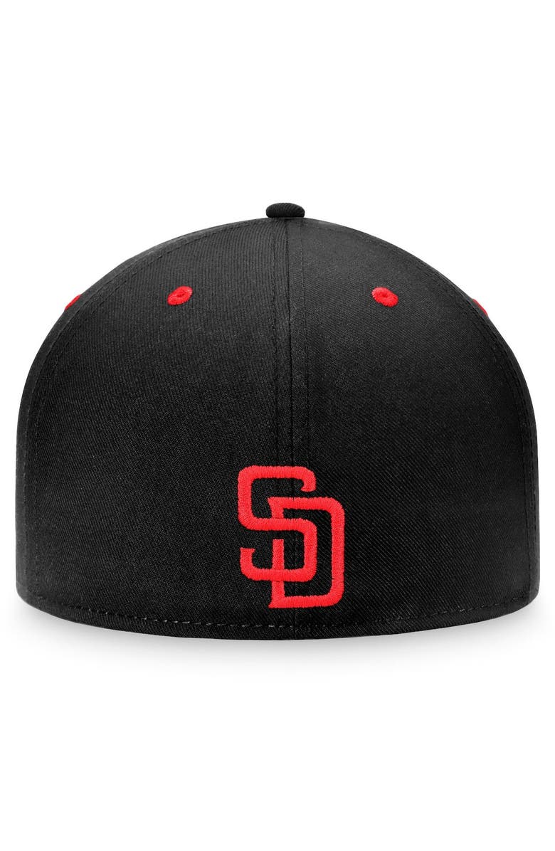 FANATICS Men's Fanatics Branded Black San Diego Padres Iconic Wordmark Fitted Hat, Alternate, color, 
