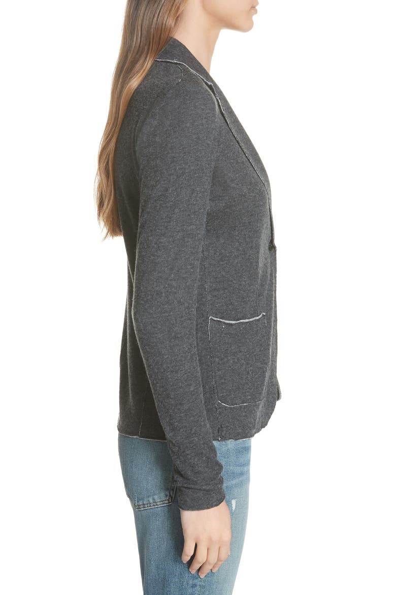 Cotton & Cashmere Blazer, Alternate, color, ANTHRACITE CH/ GRIS CH
