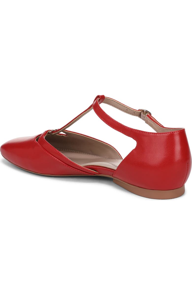 Naturalizer Caresse T-Strap Flat, Alternate, color, Red Leather