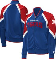 STARTER Women's Starter Royal Philadelphia 76ers Slam Dunk Raglan Full-Zip Track Jacket