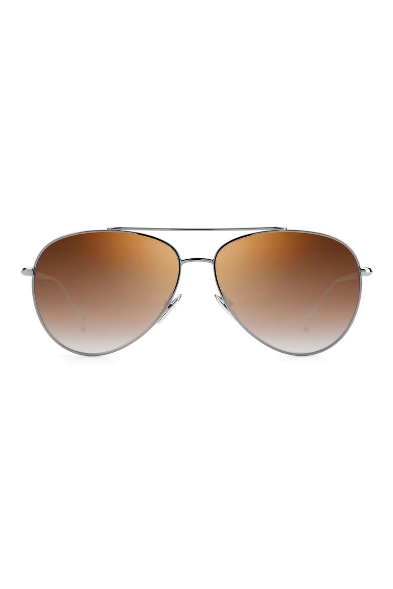 60mm Gradient Aviator Sunglasses, Main, color, DARK RUTHEN