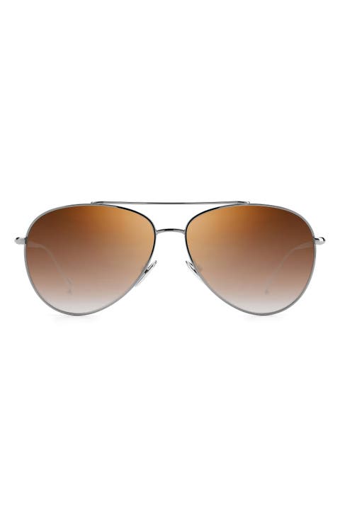 60mm Gradient Aviator Sunglasses