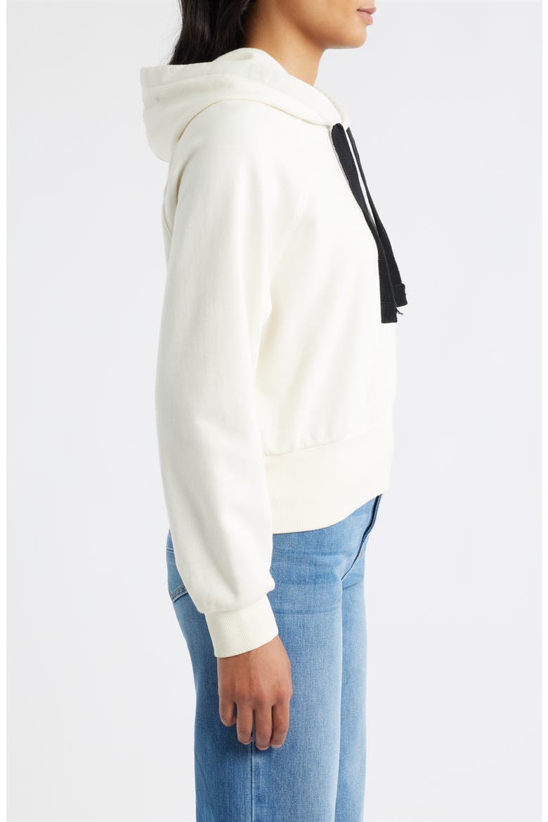 Crop Cotton Hoodie, Alternate, color, IVORY