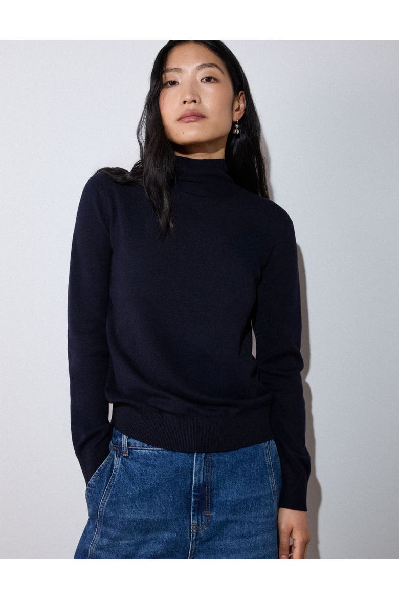 Tie Neck Detail Knit Jumper, Main, color, Navy
