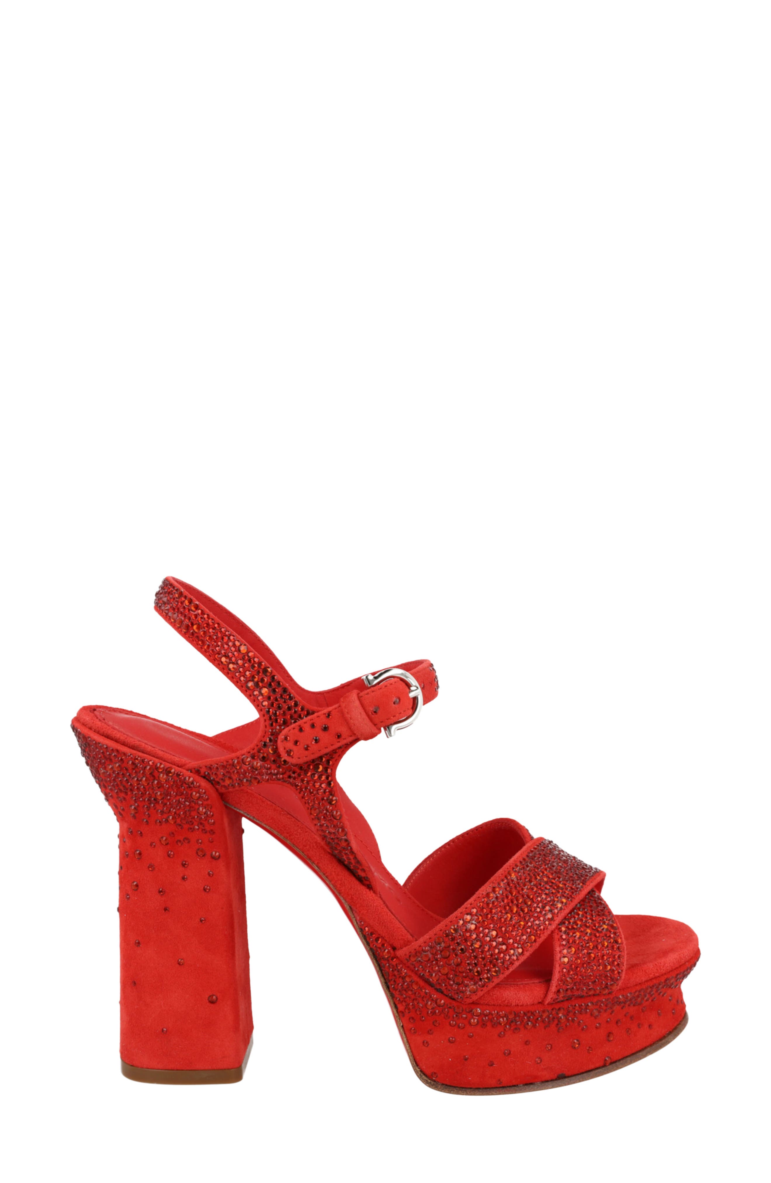 Sonya Leather Platform Sandal, Alternate, color, RED