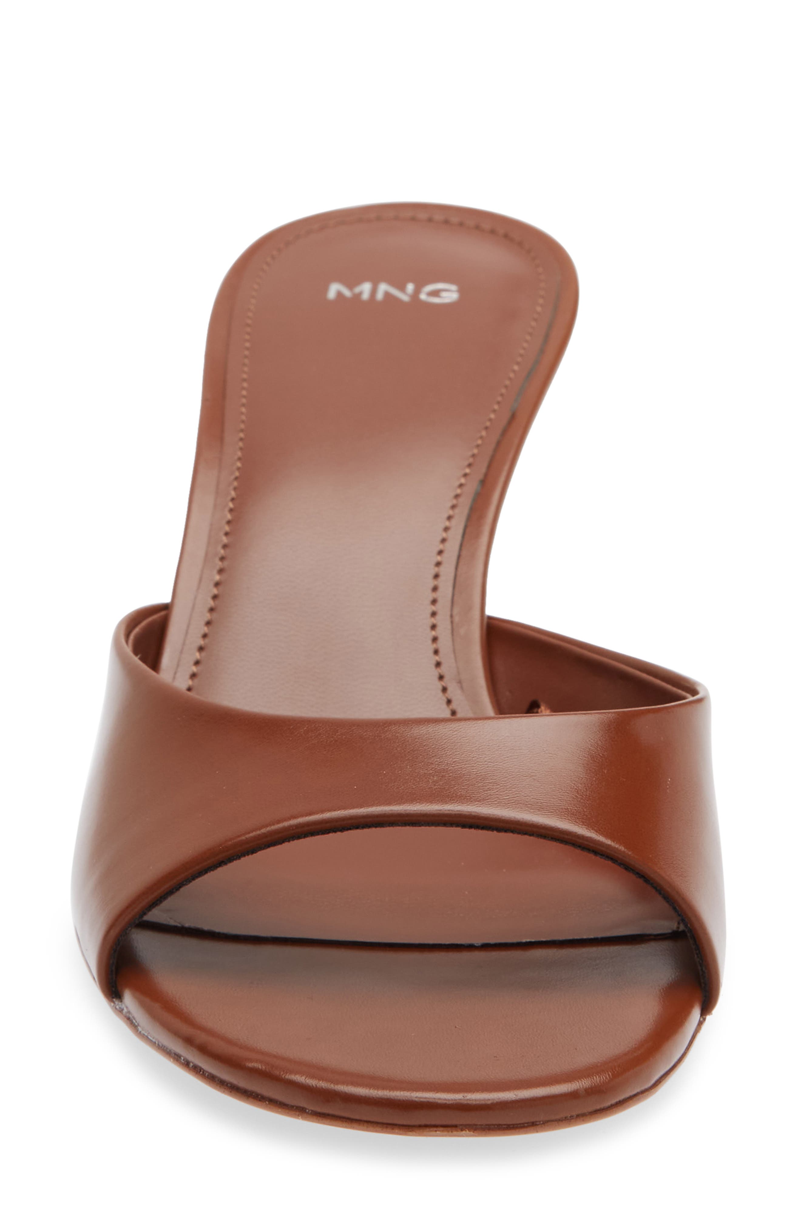 MANGO Sandy Sandal, Alternate, color, Cognac
