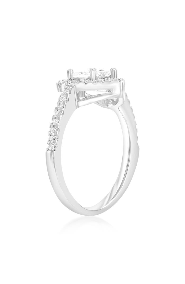 Donatello Gian Crystal Heart Ring, Alternate, color, Silver