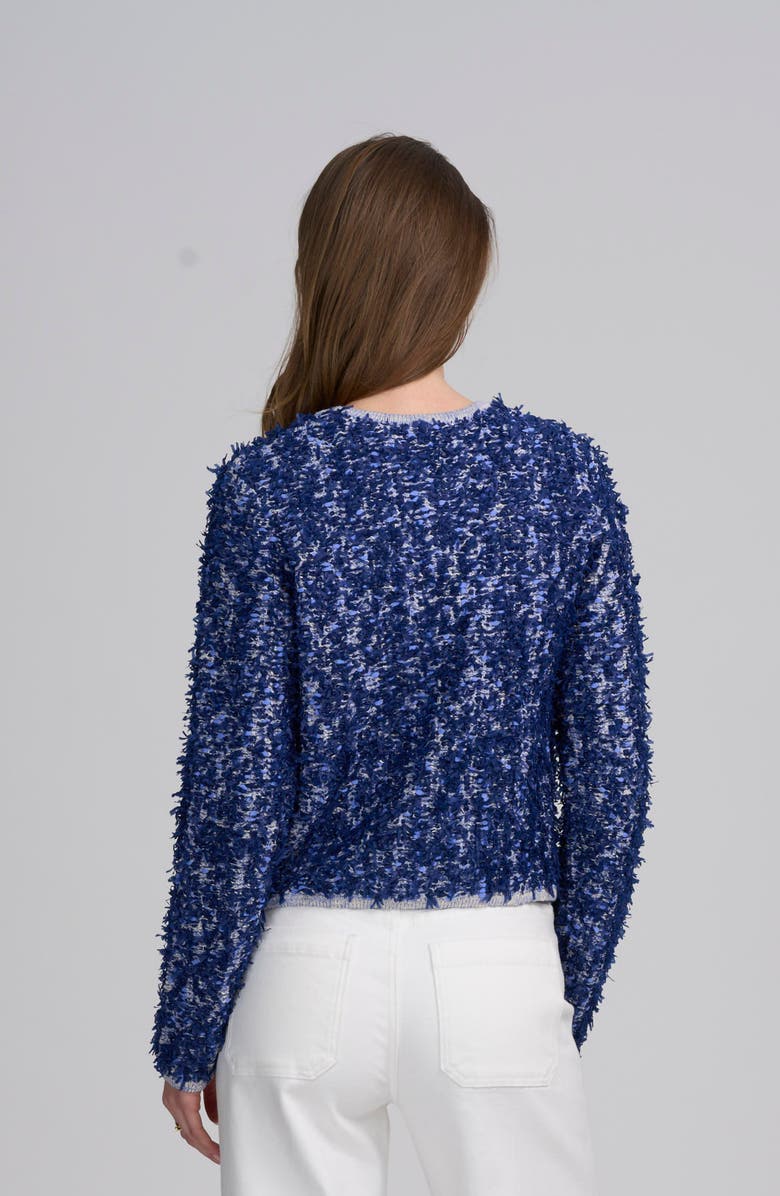 ELLE Collection Boucle Cardigan, Alternate, color, Blue Multi
