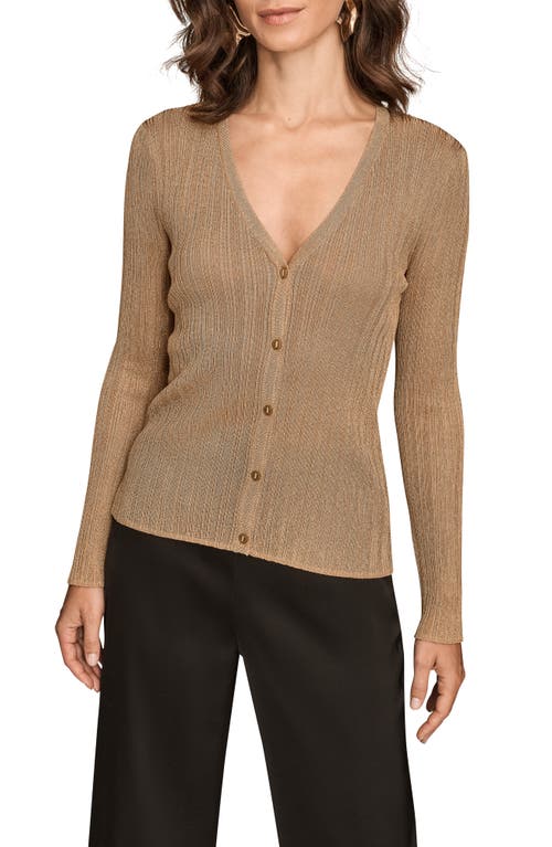 Donna Karan New York Metallic Cardigan In Brown