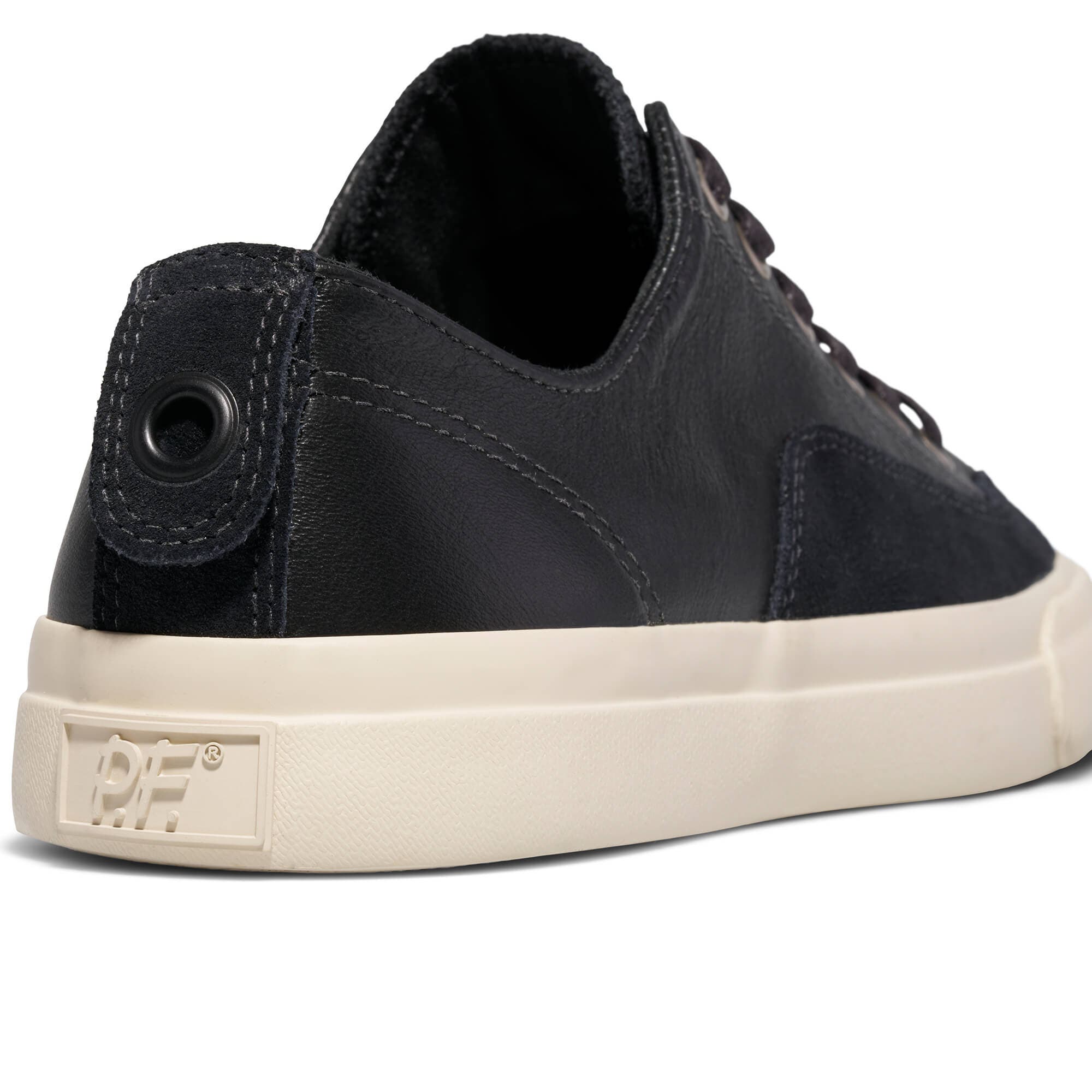 P.F. Flyers All-American Luxe Low-Top Leather & Suede Sneaker, Alternate, color, Black