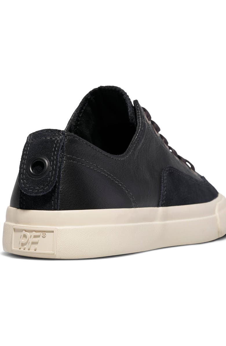P.F. Flyers All-American Luxe Low-Top Leather & Suede Sneaker, Alternate, color, Black