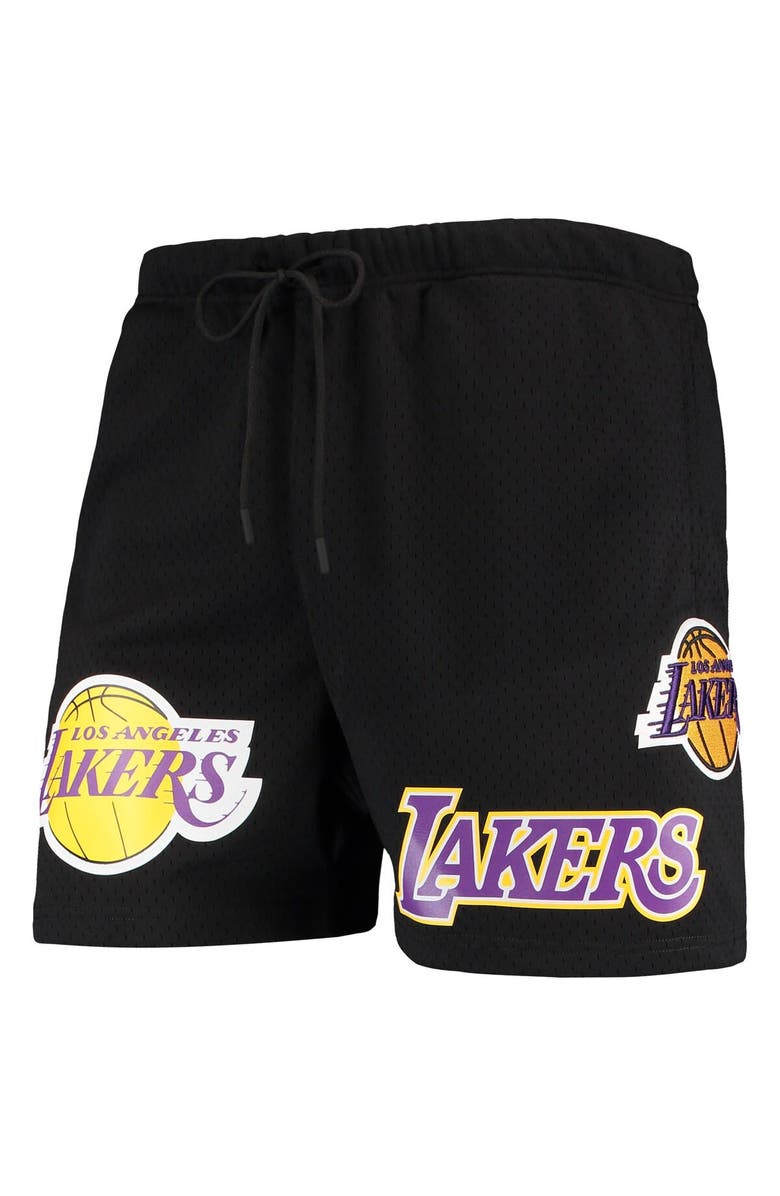 PRO STANDARD Men's Pro Standard Black Los Angeles Lakers Mesh Capsule Shorts, Alternate, color,