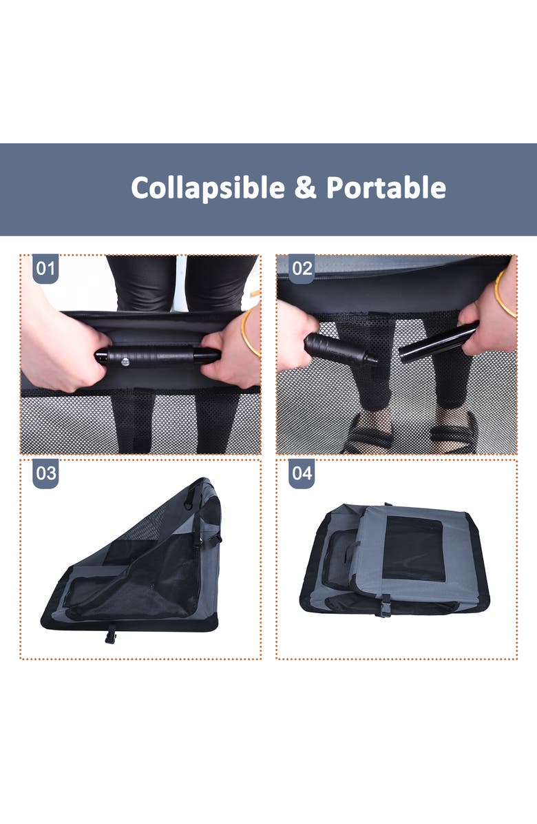 JESPET 36" Soft Pet Crate, Alternate, color, Multicolored