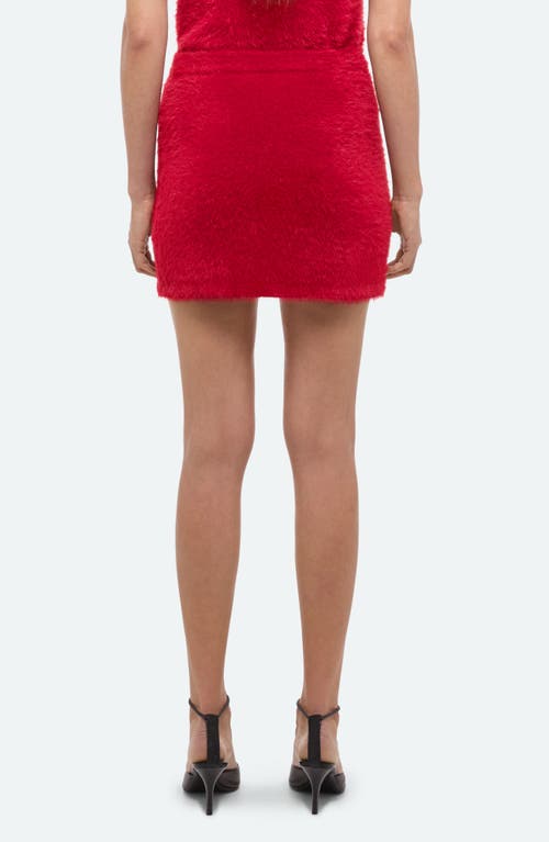 Helmut Lang Eyelash Miniskirt In Red