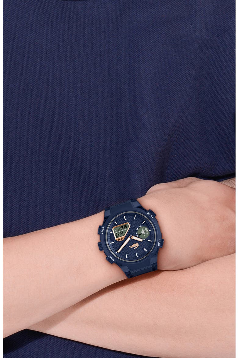 LC33 Silicone Strap Watch, 45mm, Alternate, color, NAVY