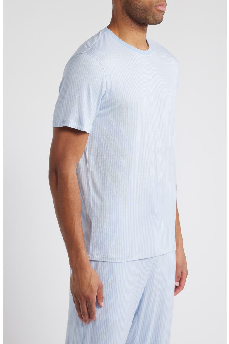 Pinstripe Pajama T-Shirt, Alternate, color, SKY STRIPE