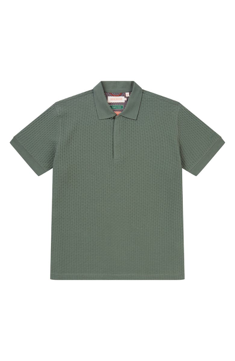 Sealskinz Barmer Textured Organic Cotton Polo, Main, color, Green