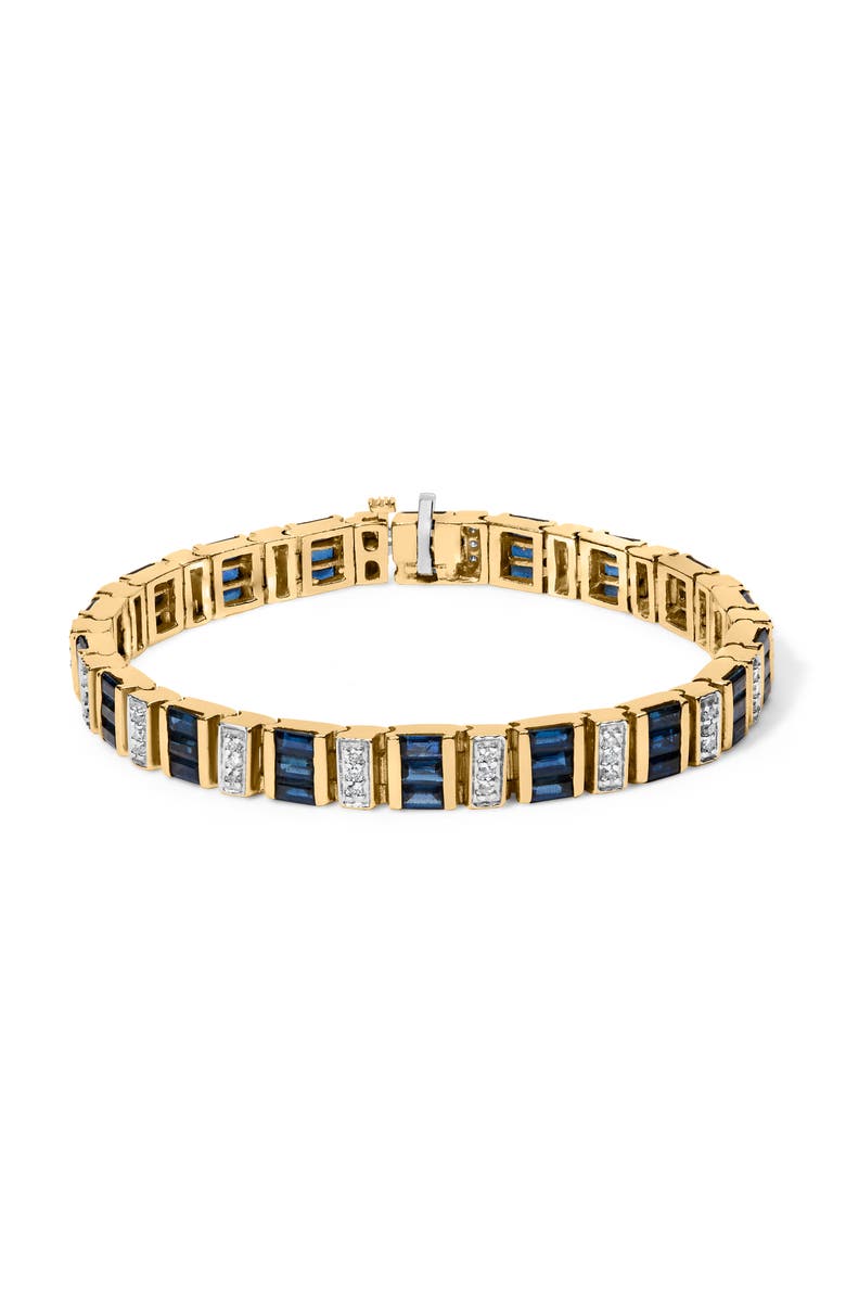 Haus of Brilliance 14K Gold 2/5 Cttw Diamond & 8.0 Cttw Sapphire Link Bracelet, Main, color, Yellow