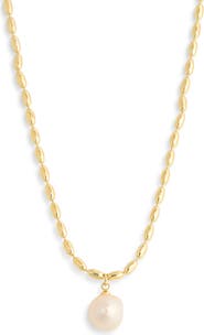 NORDSTROM RACK Demi-Fine Faux Pearl Pendant Necklace