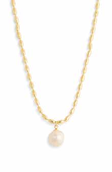 NORDSTROM RACK Demi-Fine Faux Pearl Pendant Necklace