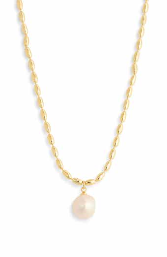 NORDSTROM RACK Demi-Fine Faux Pearl Pendant Necklace