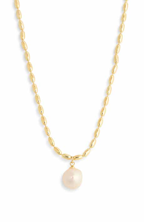 NORDSTROM RACK Demi-Fine Faux Pearl Pendant Necklace