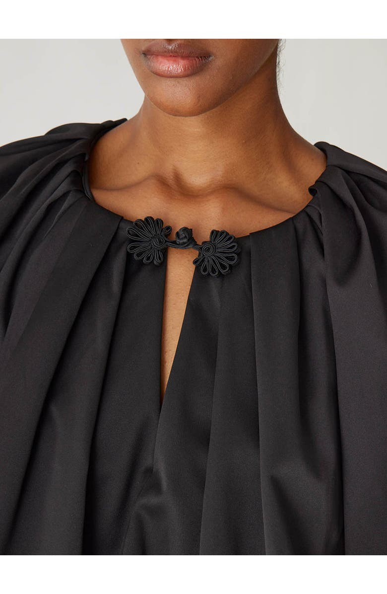 Rebecca Taylor Techy Sateen Bubble Top, Alternate, color, Black