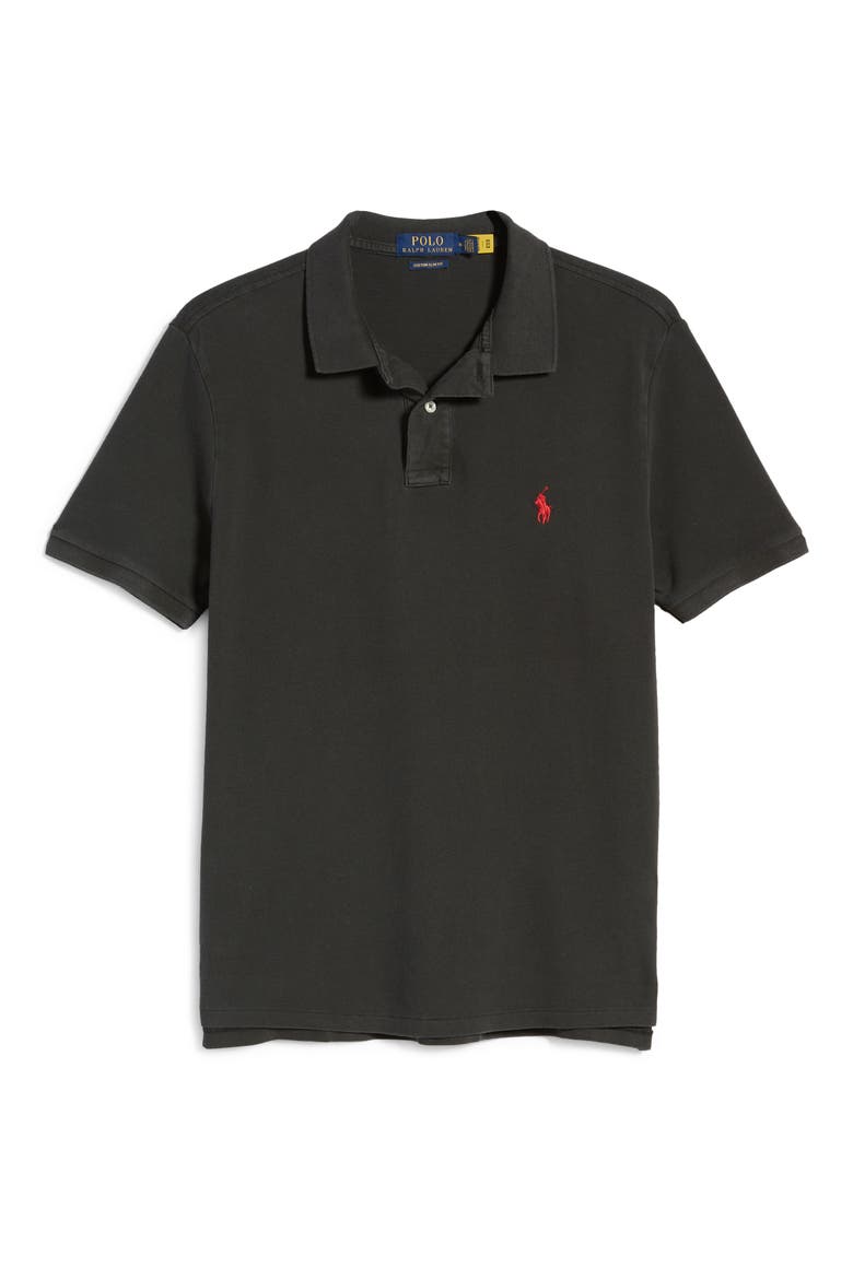 Slim Fit Piqué Polo, Alternate, color, POLO BLACK