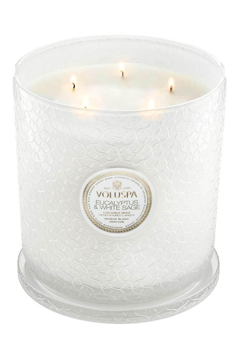 Eucalyptus & White Sage Five-Wick Hearth Candle, Main, color, NO COLOR