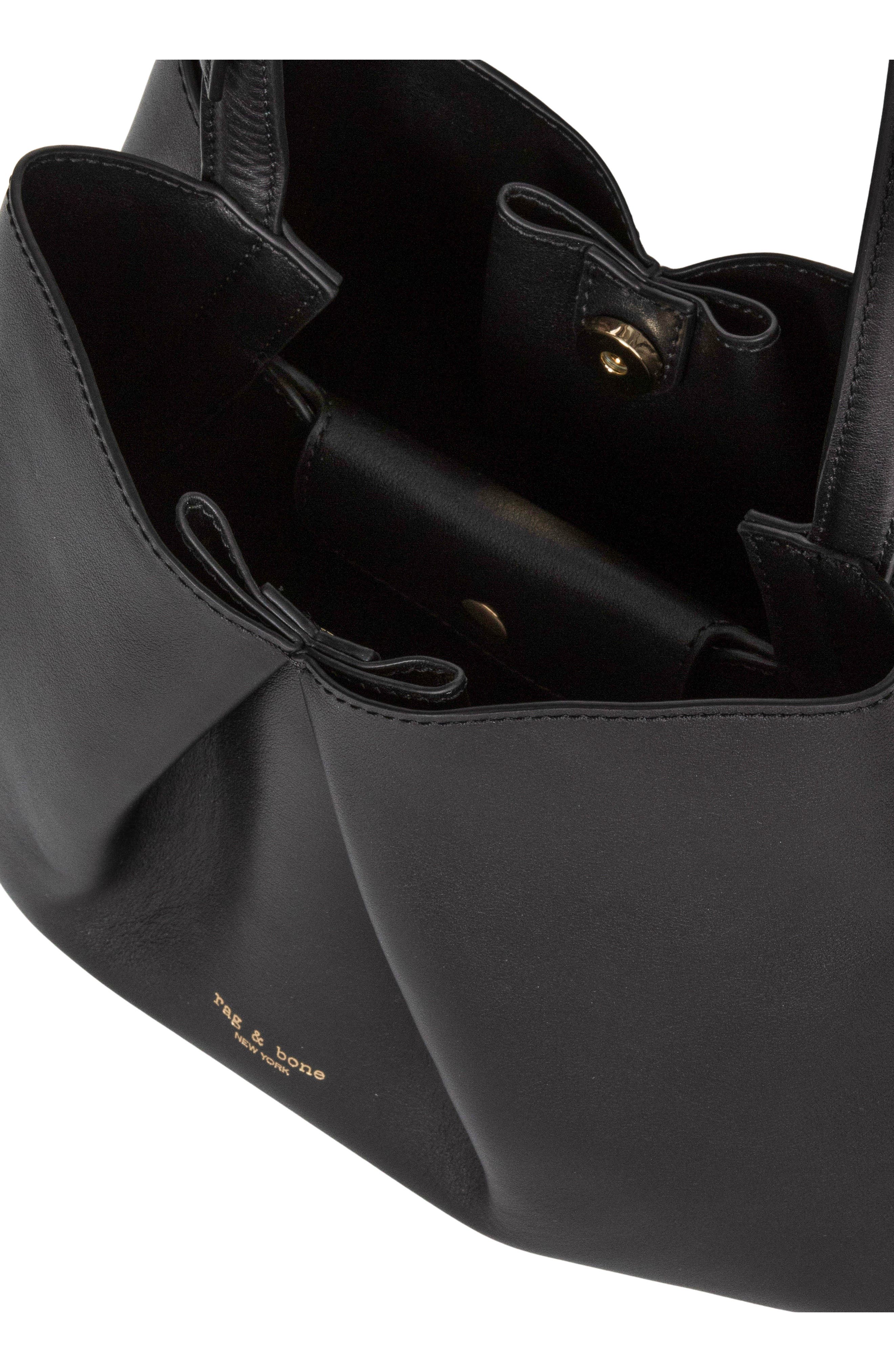 rag & bone Medium Bloom Leather Crossbody Bag, Alternate, color, Black